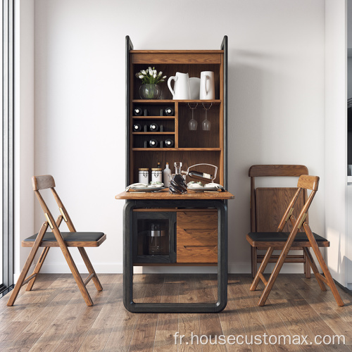 Ensembles de table à manger en bois réglable en MDF en métal